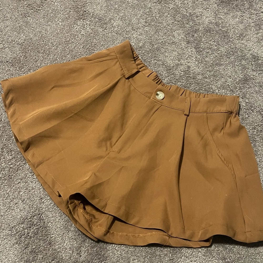 Trouser Brown Pleated Skort shorts
